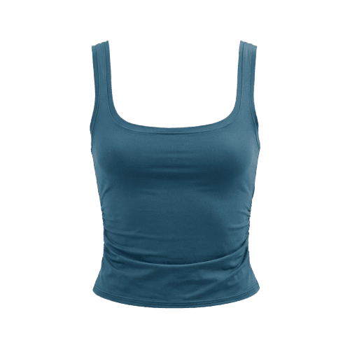 Regata Esportiva Feminina Decote Quadrado Azul