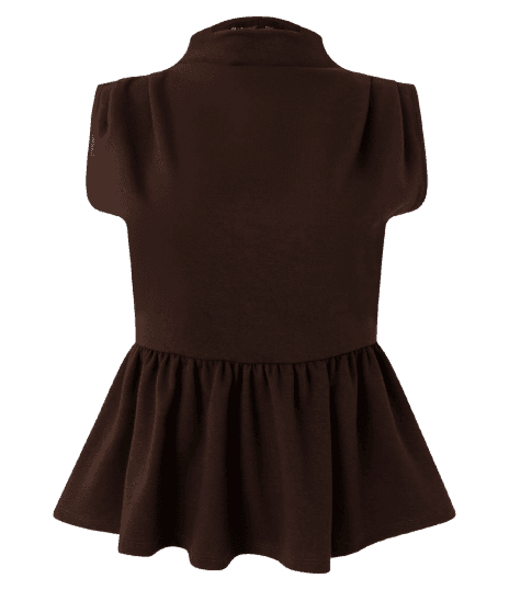Blusa Peplum em Ponto Roma com Gola Alta