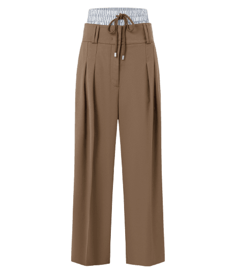 Calça Wide Leg Alfaiatada com Short Interno Removível
