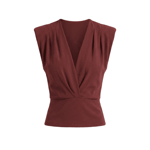 Blusa decote v muscle tee feminina em crepe - Vinho | Bia Parente - Special Edition