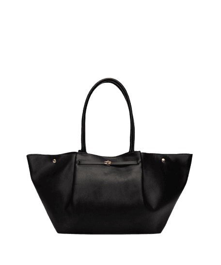 bolsa shopper com alça estruturada preta