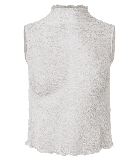 Blusa Gola Alta em Renda Vazadinha e Texturizada