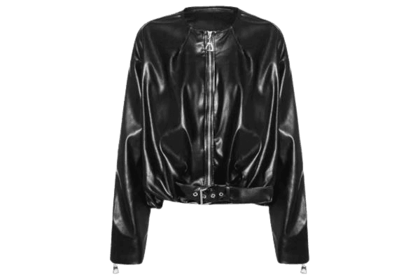 Jaqueta Feminina Ombro Descolado Preto Lança Perfume