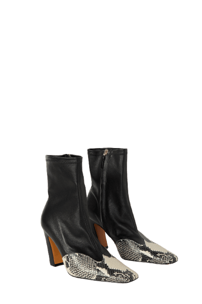 Bota De Couro Stretch Snake