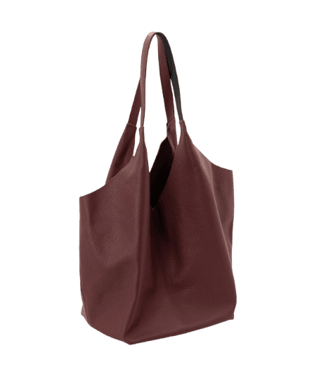 Bolsa Hobo Grande em Couro com Fechamento por Mosquetão