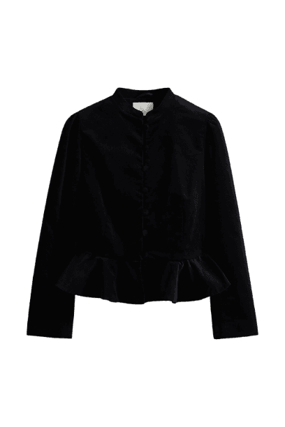 Casaqueto em veludo com peplum