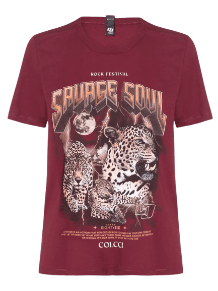 Camiseta Feminina Estampada Vermelho Colcci