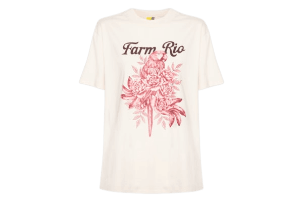 Camiseta Feminina Média Arara Em Flores - Rosa