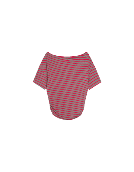 Camiseta de manga curta assimétrica