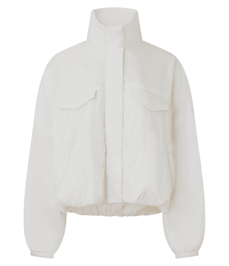 Jaqueta Puffer Esportiva em Microfibra com Gola Alta