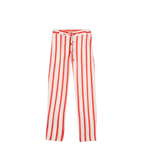 Calça Malta Listras Jacquard Coral