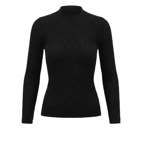 BLUSA TRICOT SEGUNDA PELE LUREX - PRETO