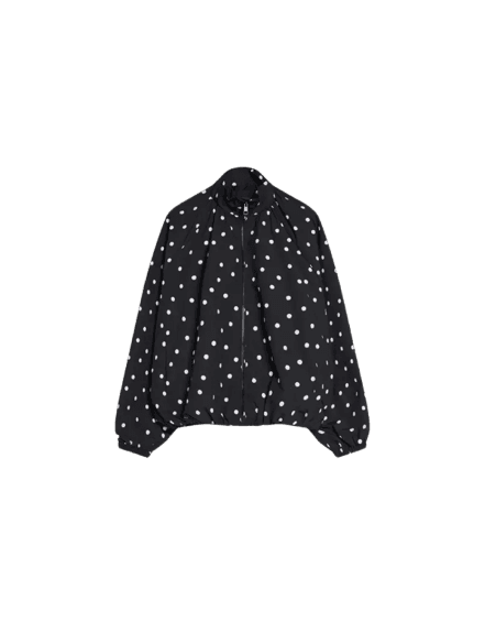 Jaqueta oversize de bolinhas