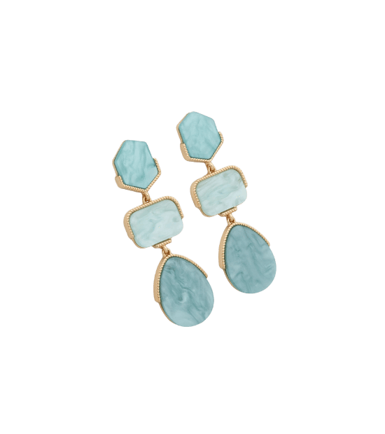 Brinco Médio com Formas Geométricas Verde