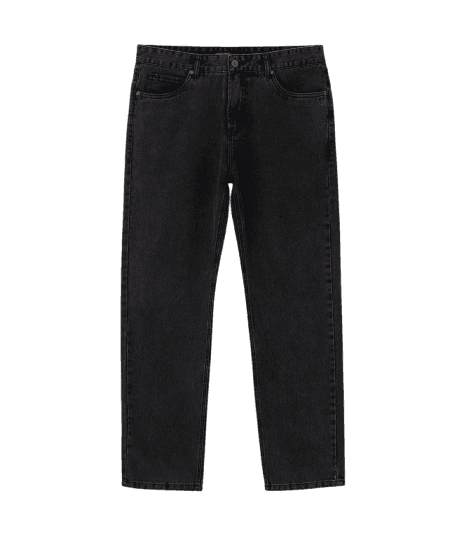 Calça Reta em Jeans Estonado