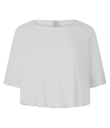 Blusa Cropped Balonê em Algodão Branco