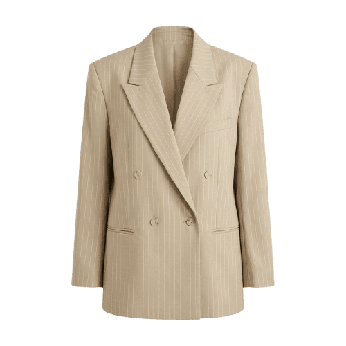 Blazer Feminino Alongado de Alfaiataria Listrado