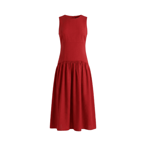 vestido midi feminino com viscose e recortes vermelho