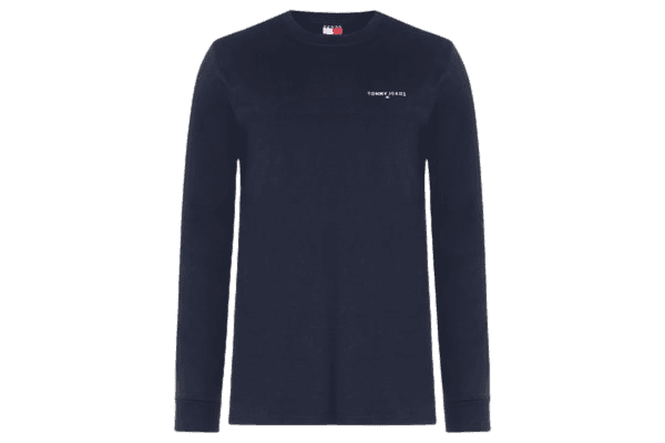 Camiseta Masculina Regular Fit Manga Longa com Silk Azul Tommy Jeans