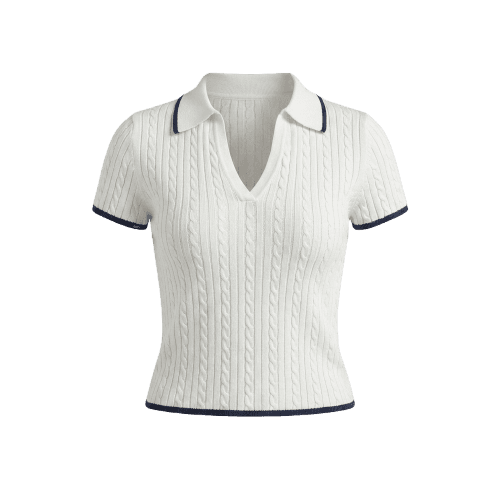 blusa polo tricô