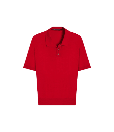 Tricot Polo Greta Modal Mc Vermelho