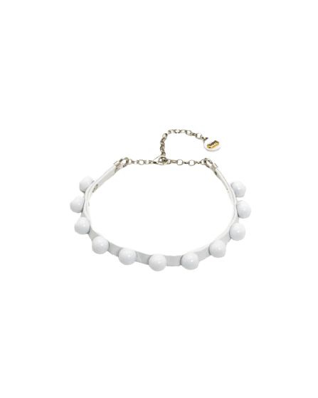 Choker Botão Branco