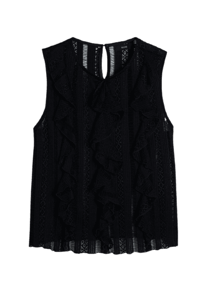 Blusa Palito Sleeveless Ruffles Preto