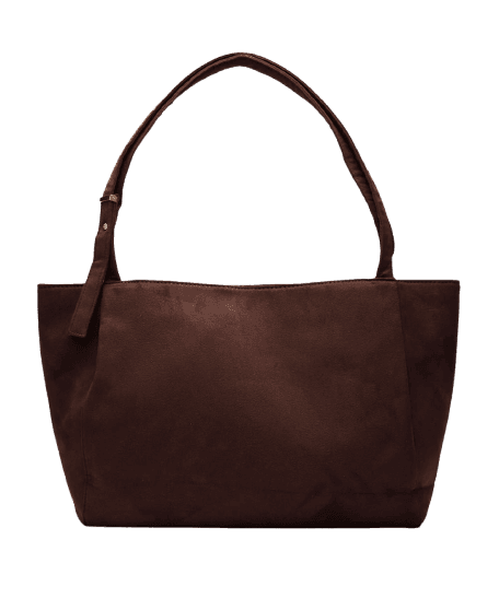 bolsa shopper de suede marrom