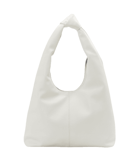 Bolsa Hobo Grande em Couro e Detalhe de Nó na Alça
