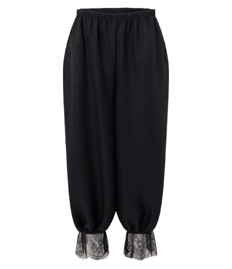 Calça Aladim em Crepe com Barra Rendada