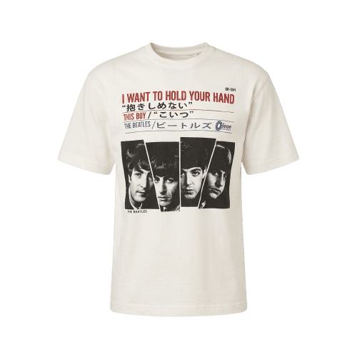 camiseta masculina com algodão manga curta the beatles off white