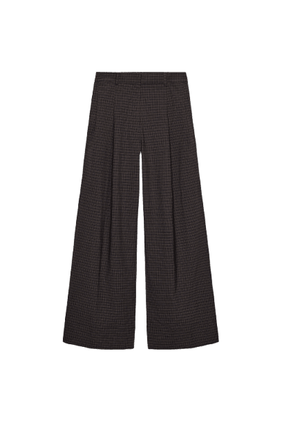 Calça de Pregas Xadrez ZW Collection