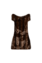 VESTIDO MINI COM OMBREIRAS FAUX FUR CATS
