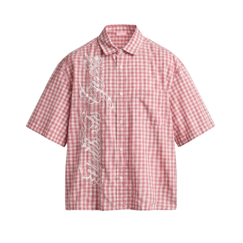 Camisa Relaxed Fit Xadrez com Bordado