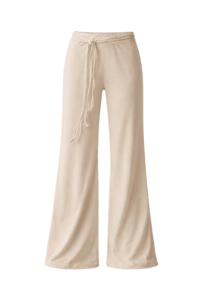 CALÇA PANTALONA COM AMARRAÇÃO ROLETES OFF WHITE