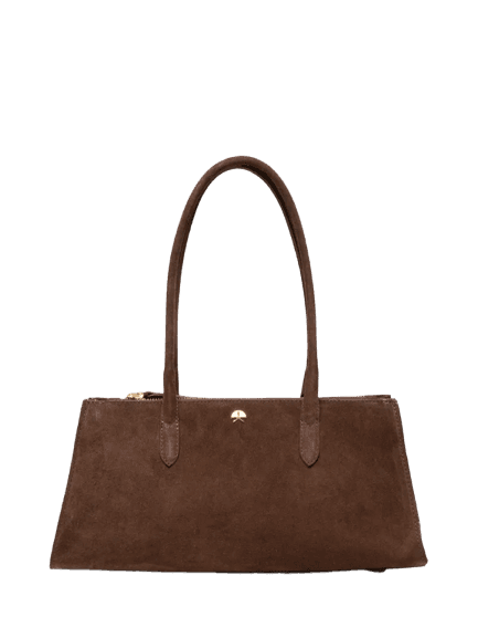 Bolsa Feminina Média Camurção Marrom Luiza Barcelos