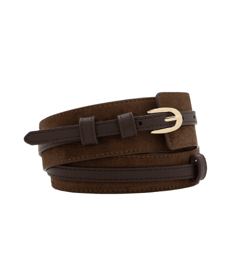 Cinto Largo em Suede com Fivela Metálica