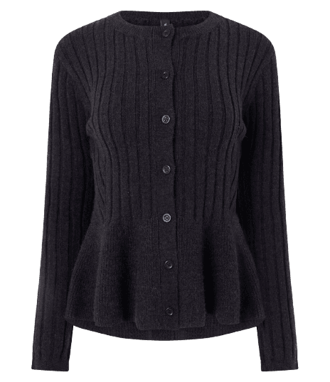 Cardigan Peplum em Tricô com Botões Frontais