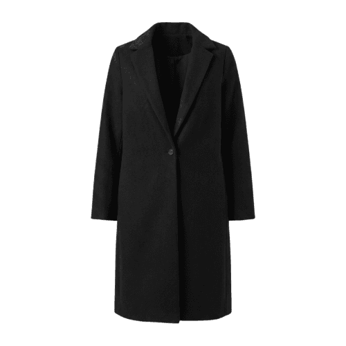 Casaco Longo Feminino Texturizado Preto