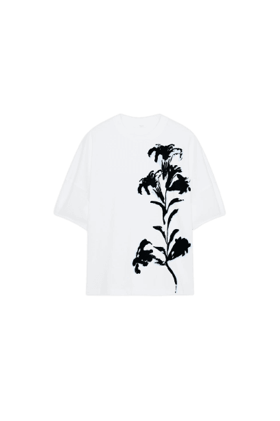 Camiseta Flor Contraste