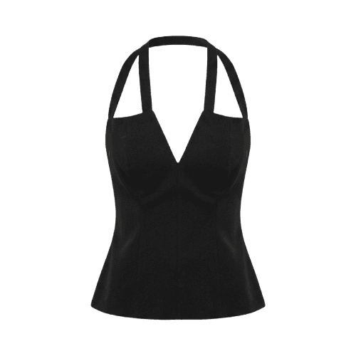 BLUSA PEPLUM 2 ALCAS - PRETO
