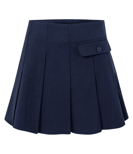 Short Saia em Alfaiataria com Pregas Azul