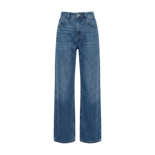 calça wide leg slim feminina jeans azul