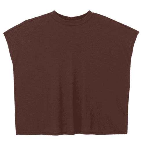 Blusa Básica Em Ribana E Sem Cava Curve & Plus Size Marrom Café