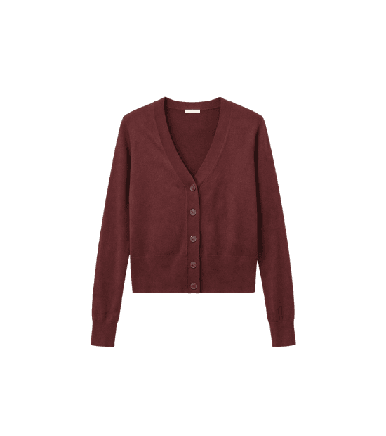 cardigan cropped de tricot básico botões marrom escuro