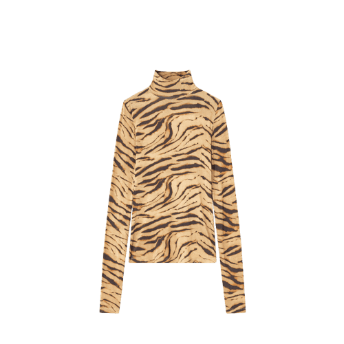 Blusa Estampada Turtleneck Ganni