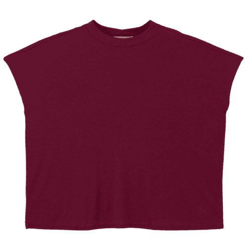 Blusa Básica Em Ribana E Sem Cava Curve & Plus Size Vermelho Vinho