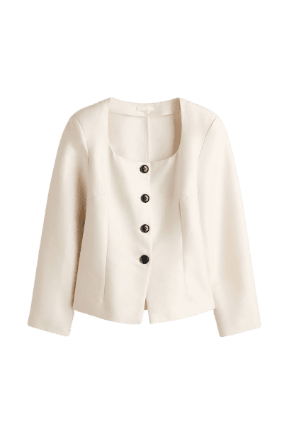 Blazer com decote quadrado