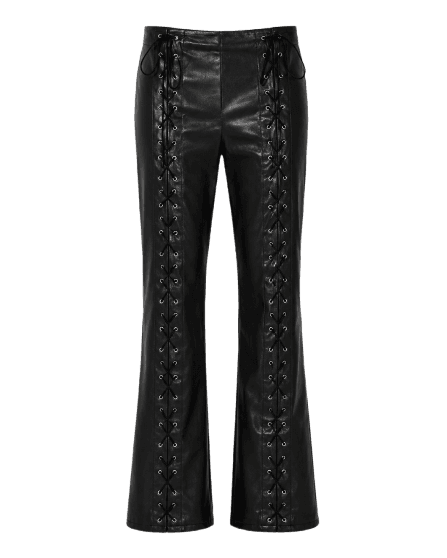 Calça Couro Ilhós
