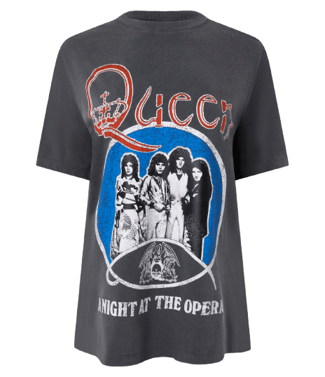 Camiseta Estonada com Estampa Queen